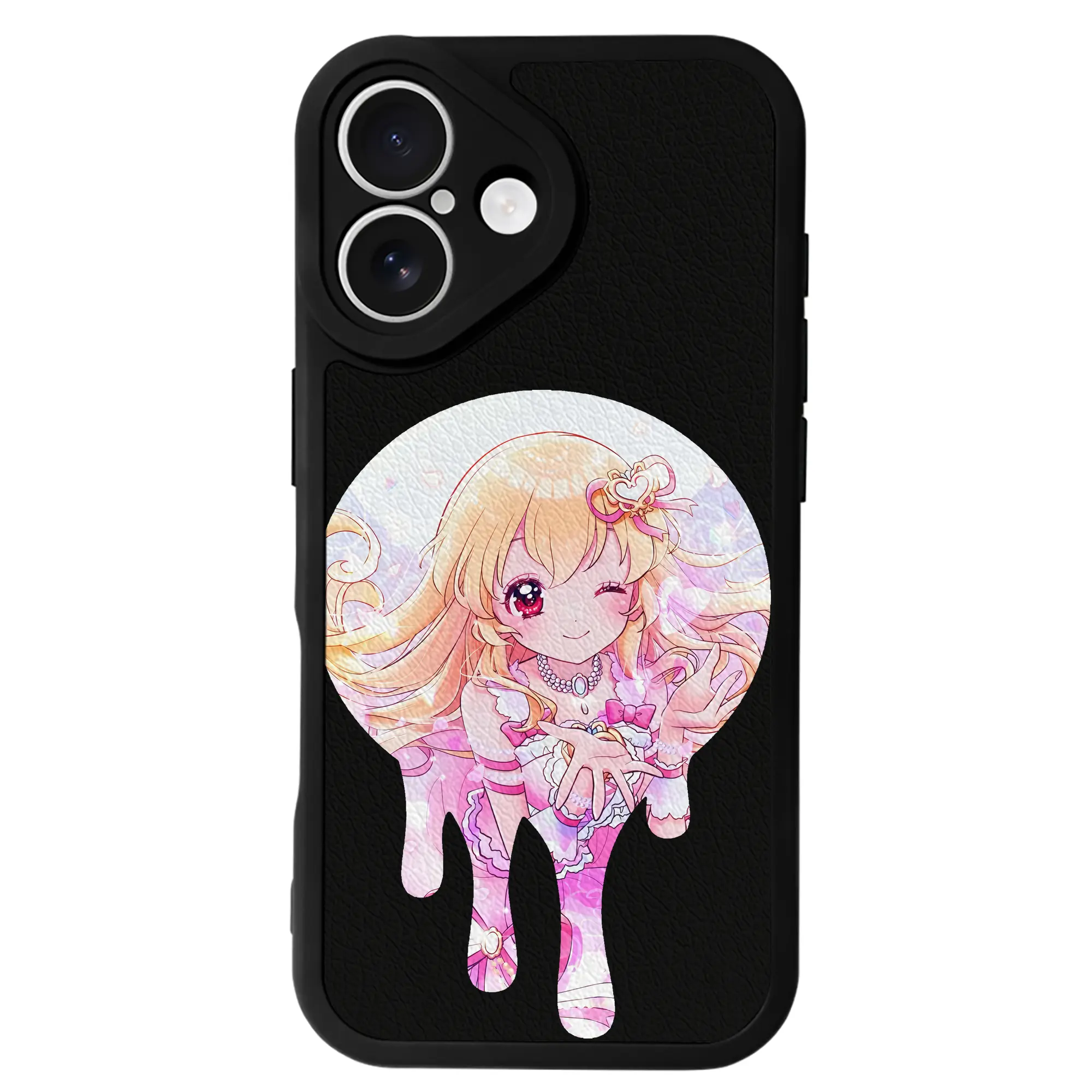 アイカツ グッズ 星宮 いちご - IPhone 16シリーズ対応 ・ シリコンスマホケース ・ レザー調 ・ 高精度フィット ・ 耐衝撃 ・ ワイヤレス充電対応 ・ 精密カット